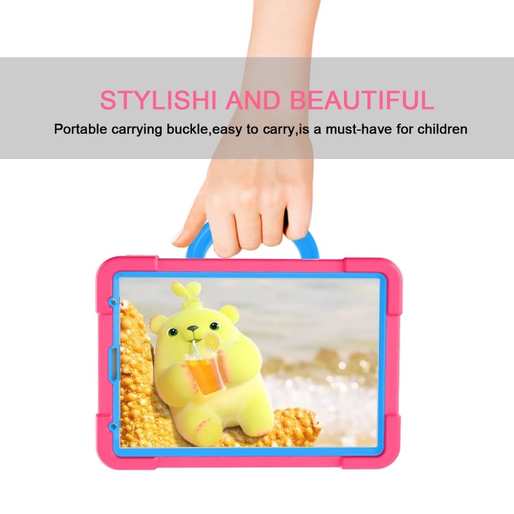 Iskunkestävä kotelo lapsille telineellä ja kahvalla iPad Pro 11 (2020), Pinkki + Sininen