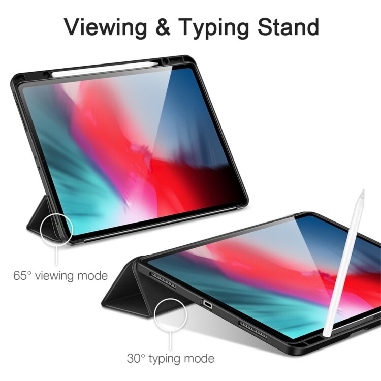 Tri-fold kotelo, kynänpidike & Sleep/Wake-up iPad Pro 12.9 (2020), Musta