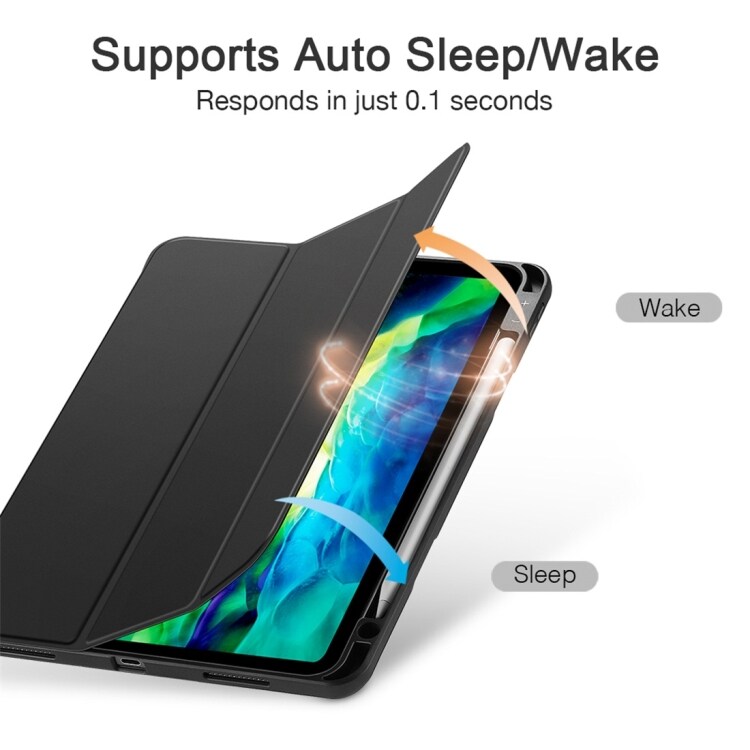 Tri-fold kotelo, kynänpidike & Sleep/Wake-up iPad Pro 11 (2020), Musta