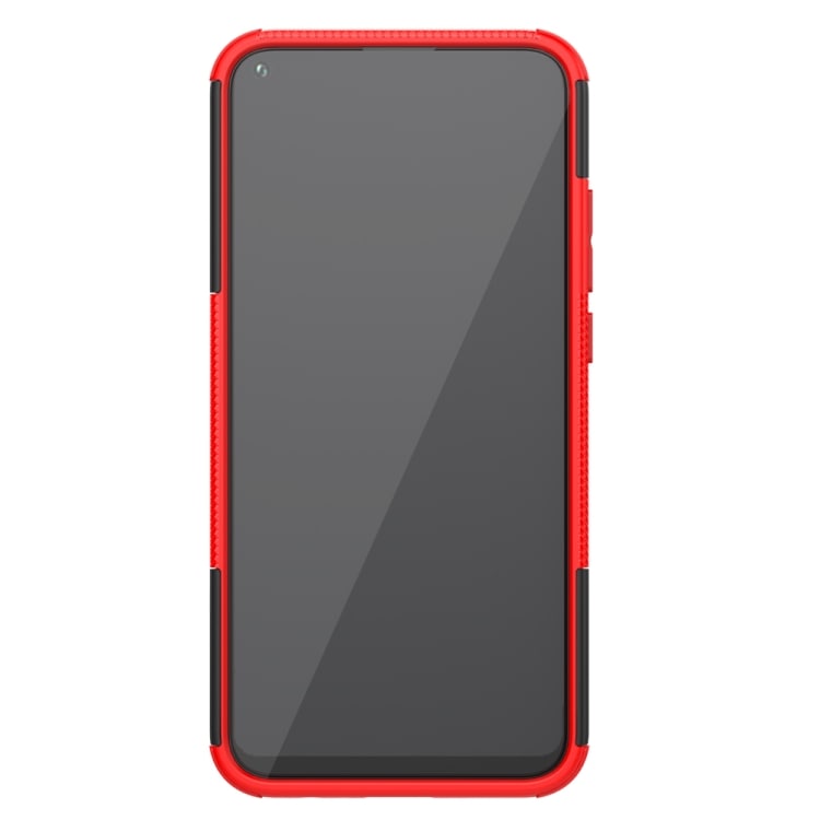 Suojakuori telineellä & rengaskuviolla Huawei Honor Play 3, Musta + Punainen