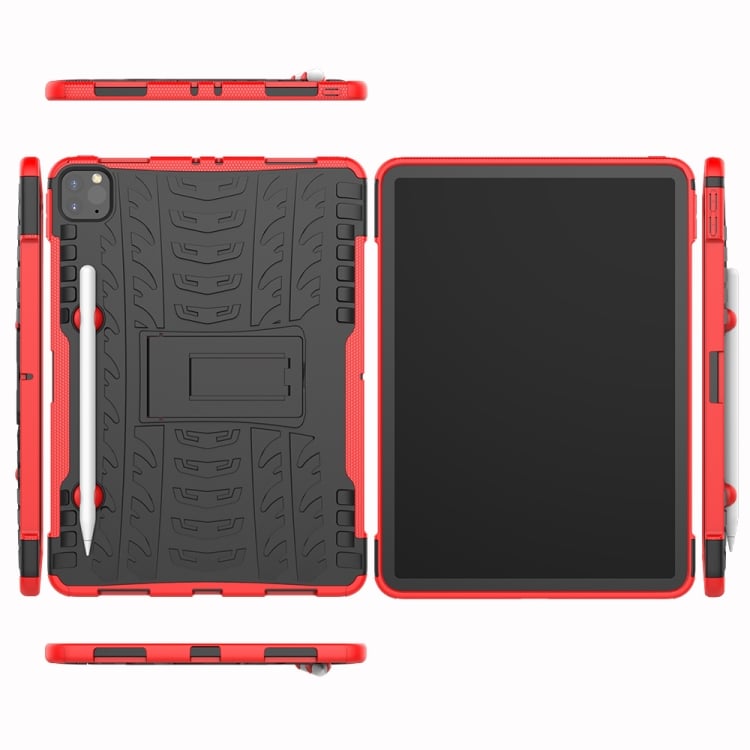 Suojakuori telineellä ja rengaskuviolla iPad Pro 11 (2020), Musta + Punainen