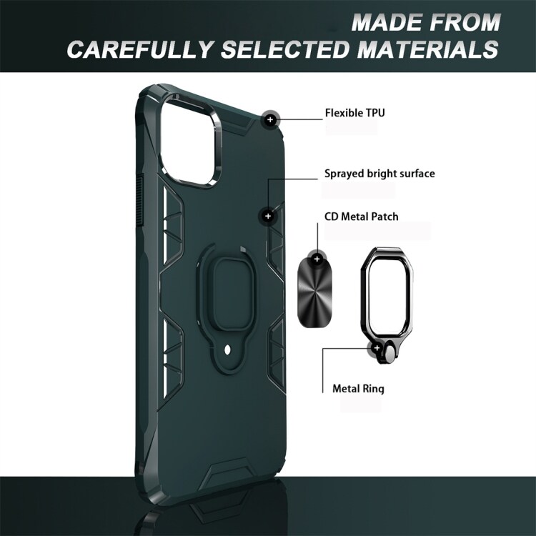 Shockproof TPU kuori rengaspidikkeellä iPhone 11 Pro Max, Musta