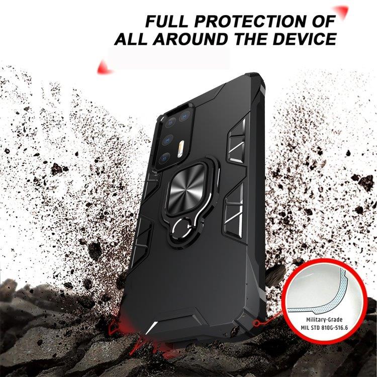 Shockproof TPU kuori rengaspidikkeellä Huawei P40, Musta