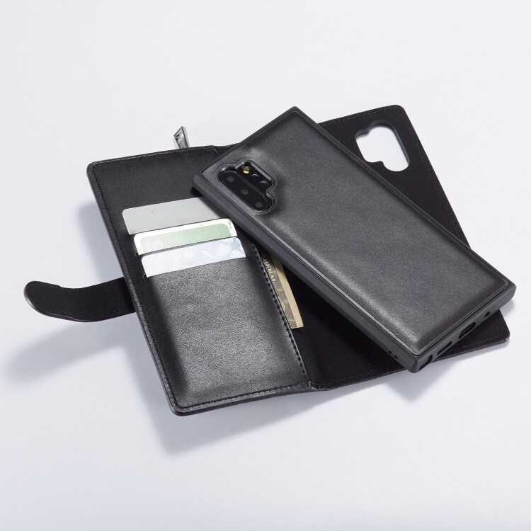 Lompakkokotelo kolikkolokerolla Samsung Galaxy Note 10, Musta