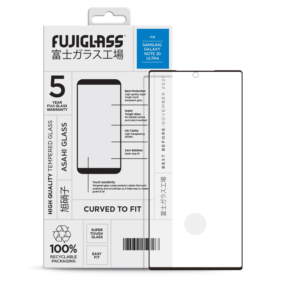 Fuji Curved Lasi Näytönsuoja Samsung Galaxy Note 20 Ultra