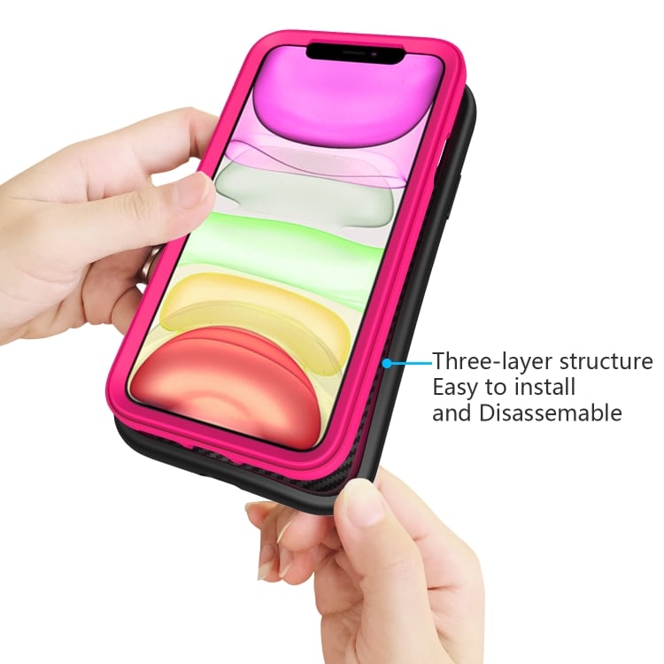 Aaltokuvioitu suojakotelo iPhone 11 Pro Max Musta & Pinkki