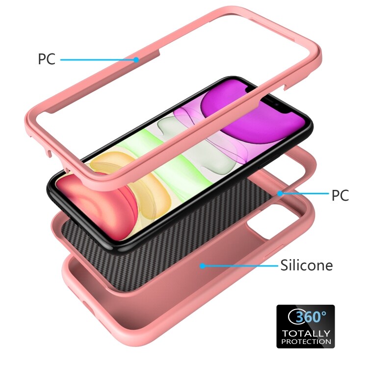 Aaltokuvioitu silikonikuori iPhone 11 Pinkki
