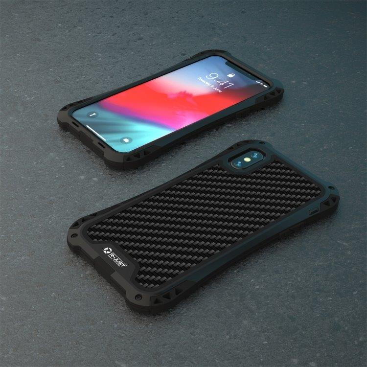 Metallisuoja iskuilta, pölyltä ja vedeltä iPhone XS Max Musta
