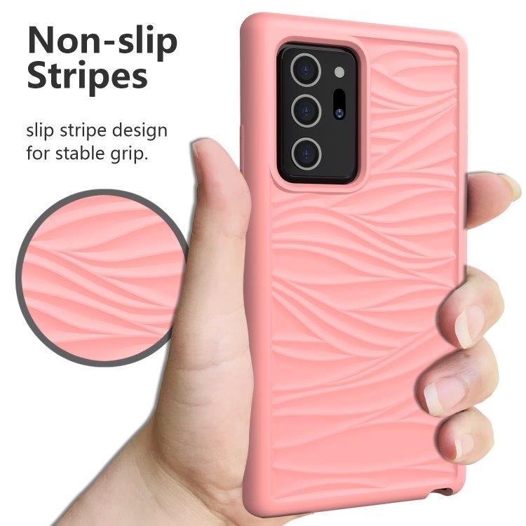 Matkapuhelimen kuori aaltokuviolla Samsung Galaxy Note20 Ultra Pinkki