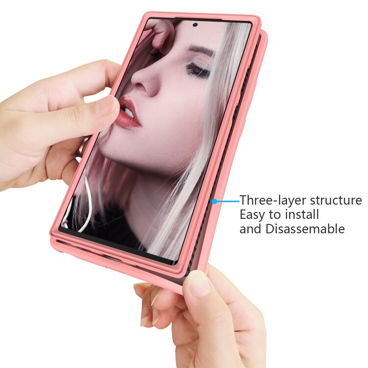 Matkapuhelimen kuori aaltokuviolla Samsung Galaxy Note20 Ultra Pinkki
