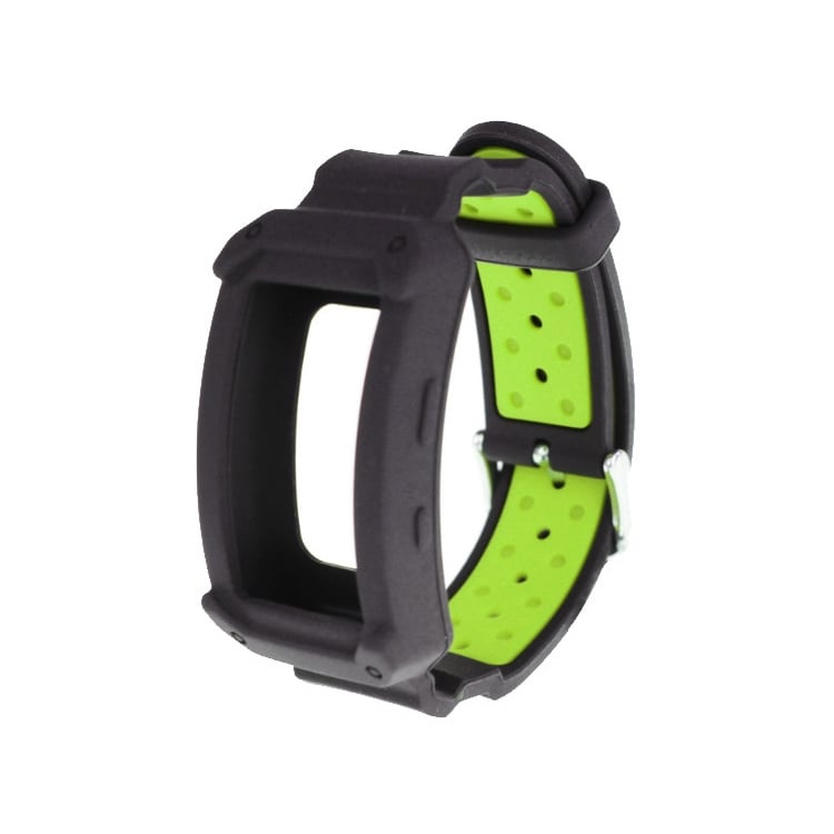 Kellon ranneke silikonia Samsung Gear Fit2 / Pro Musta & Vihreä