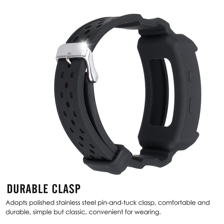 Kellon ranneke silikonia Samsung Gear Fit2 / Pro Musta & Vihreä