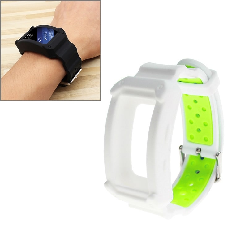 Kellon ranneke silikonia Samsung Gear Fit2 / Pro Valkoinen & Vihreä