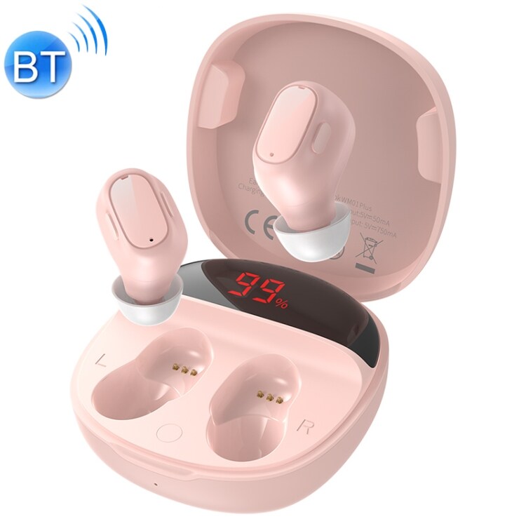 Baseus Plus True Wireless Bluetooth Headset latauskotelolla Pinkki