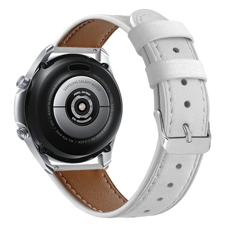 Keinonahka ranneke Galaxy Watch 3 Valkoinen