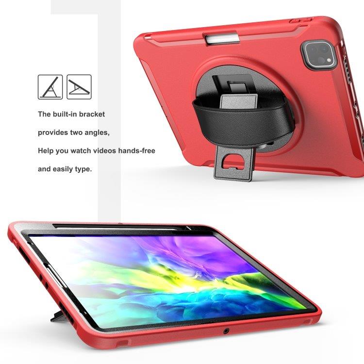 Iskunkestävä kotelo jossa lokero kynälle iPad Pro 11 inch 2020 Punainen
