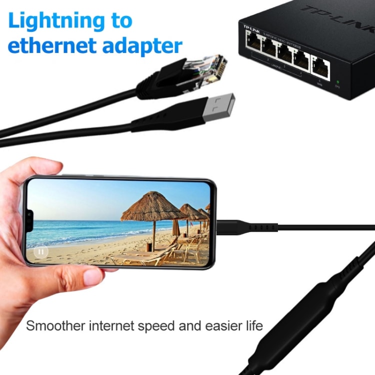 Lightning - ethernet ja USB sovitin iPhone & iPad