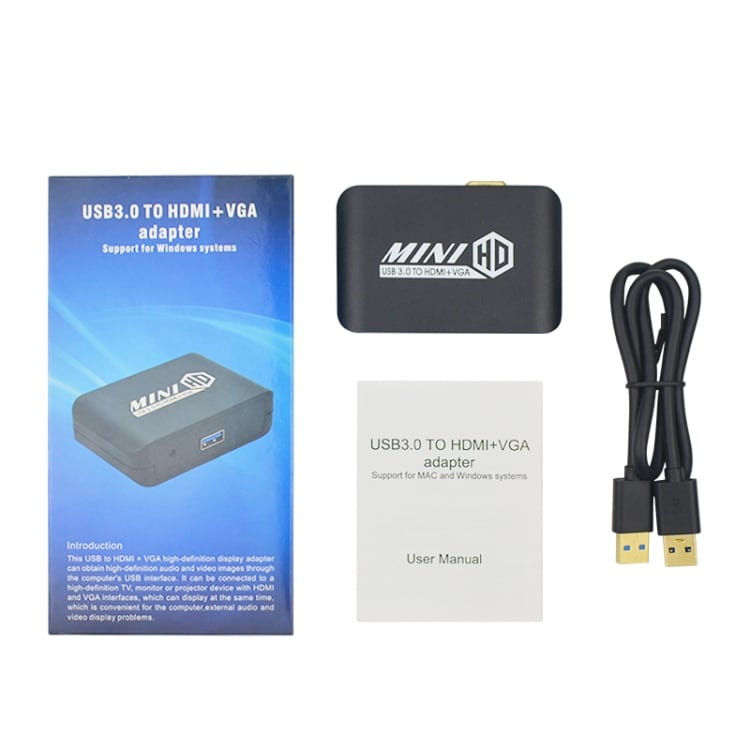 USB 3.0 - HDMI+VGA Sovitin