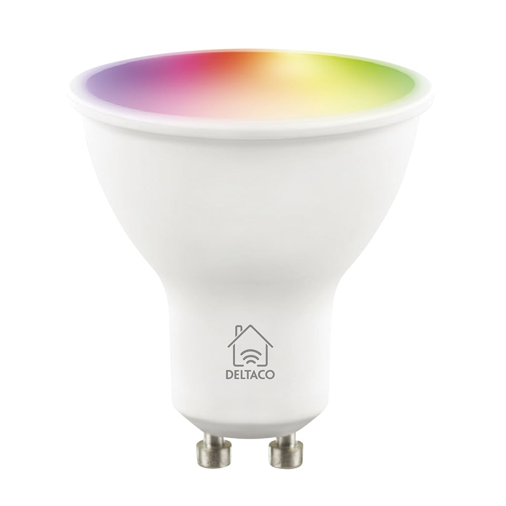 Deltaco Smart Home LED-älylamppu, GU10, WiFI, himmennettävä RGB