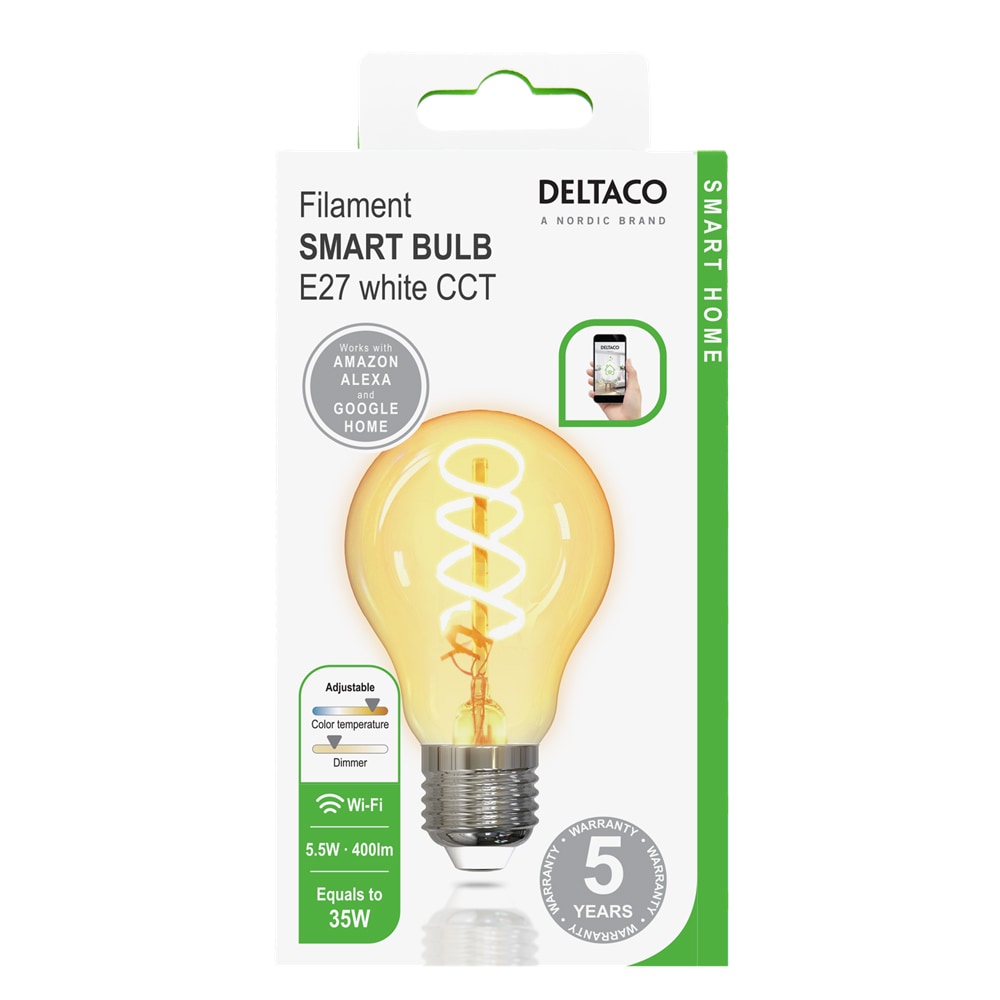 Deltaco Smart Home FILAMENTTI LED-lamppu BULB 4.5W