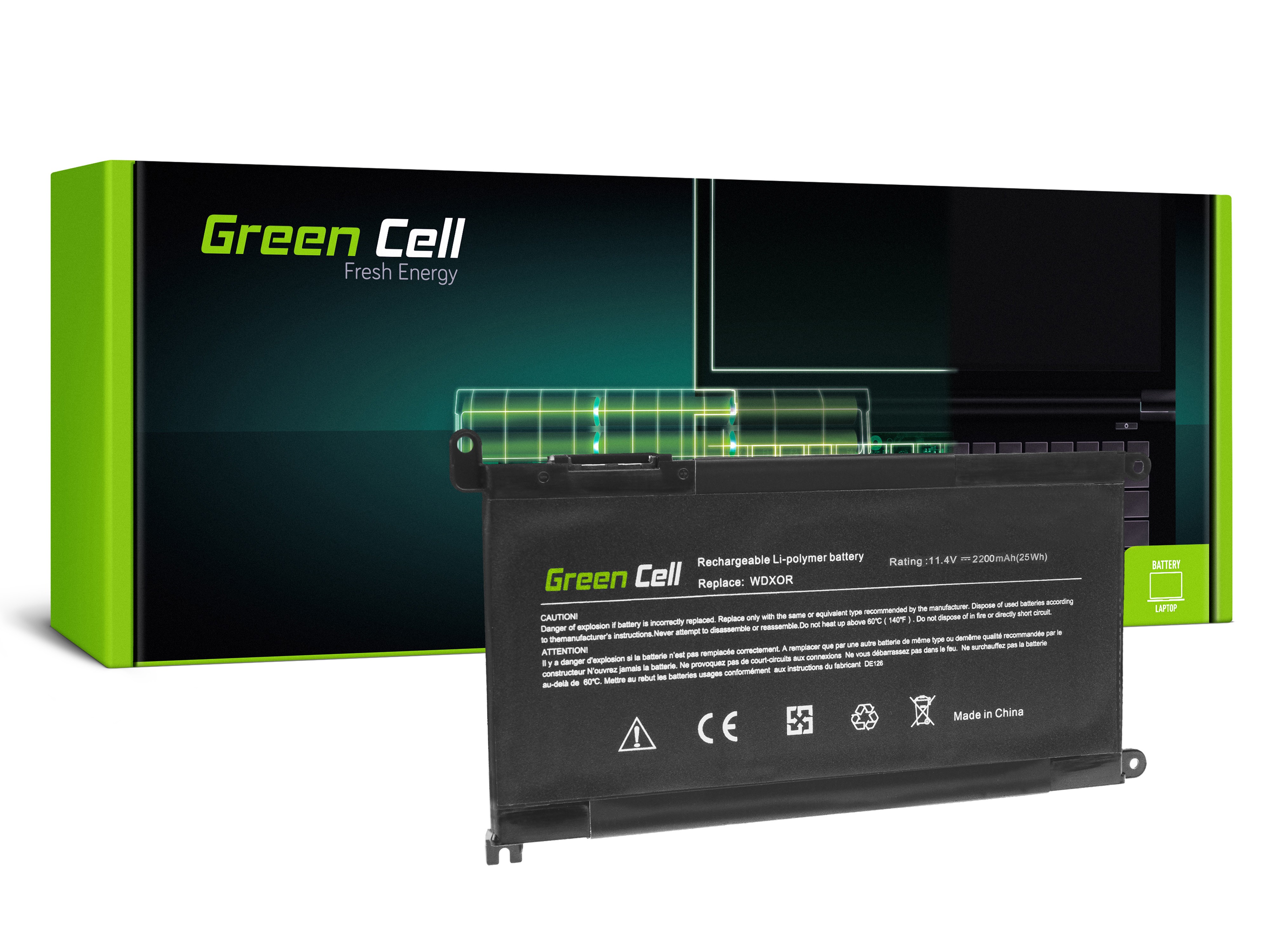 Green Cell kannettavan akku WDX0R WDXOR Dell Inspiron 13 5368 5378 5379 14
