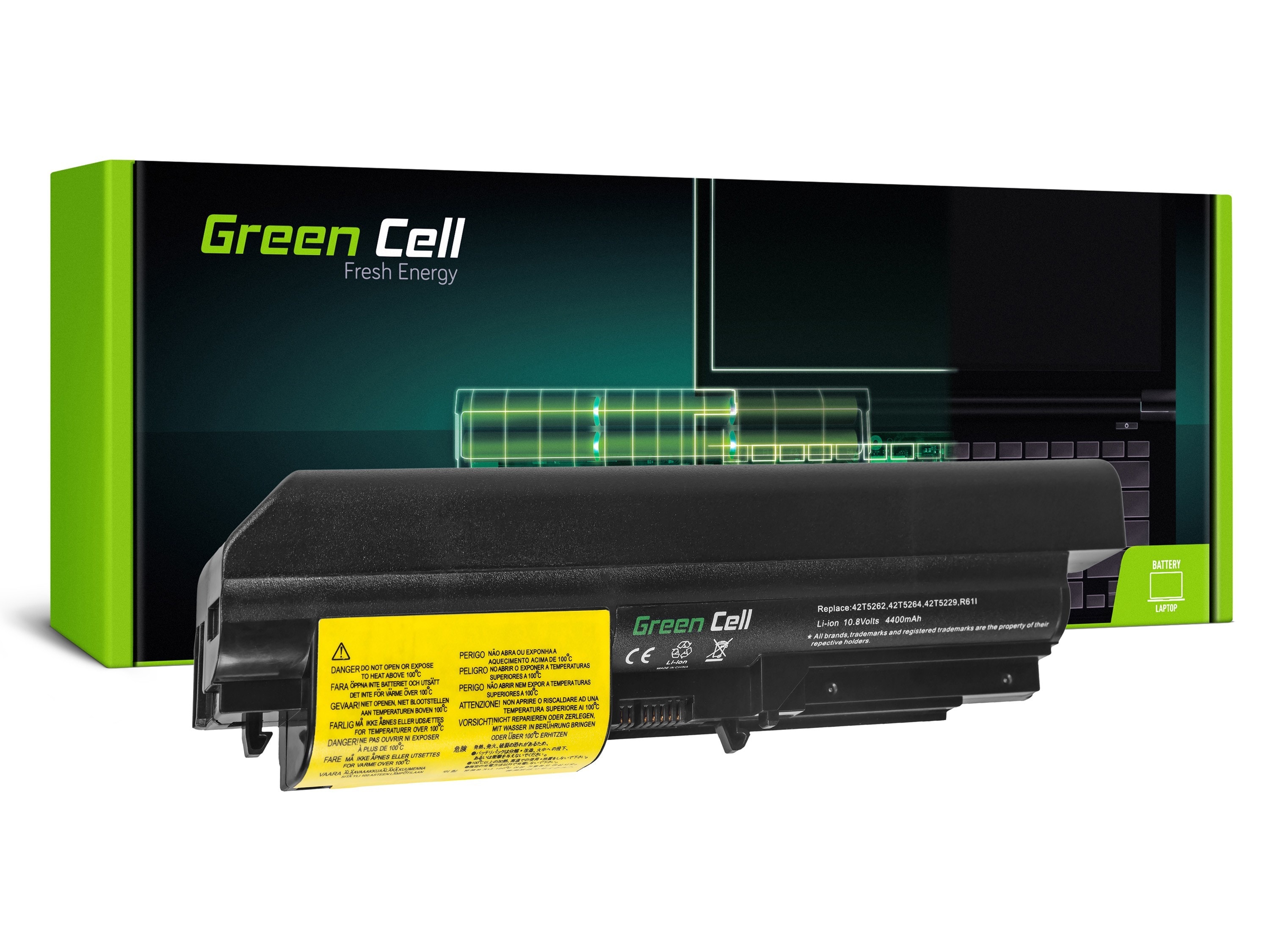 Green Cell kannettavan akku Lenovo ThinkPad R61 T61p T400 / 11,1V 4400mAh