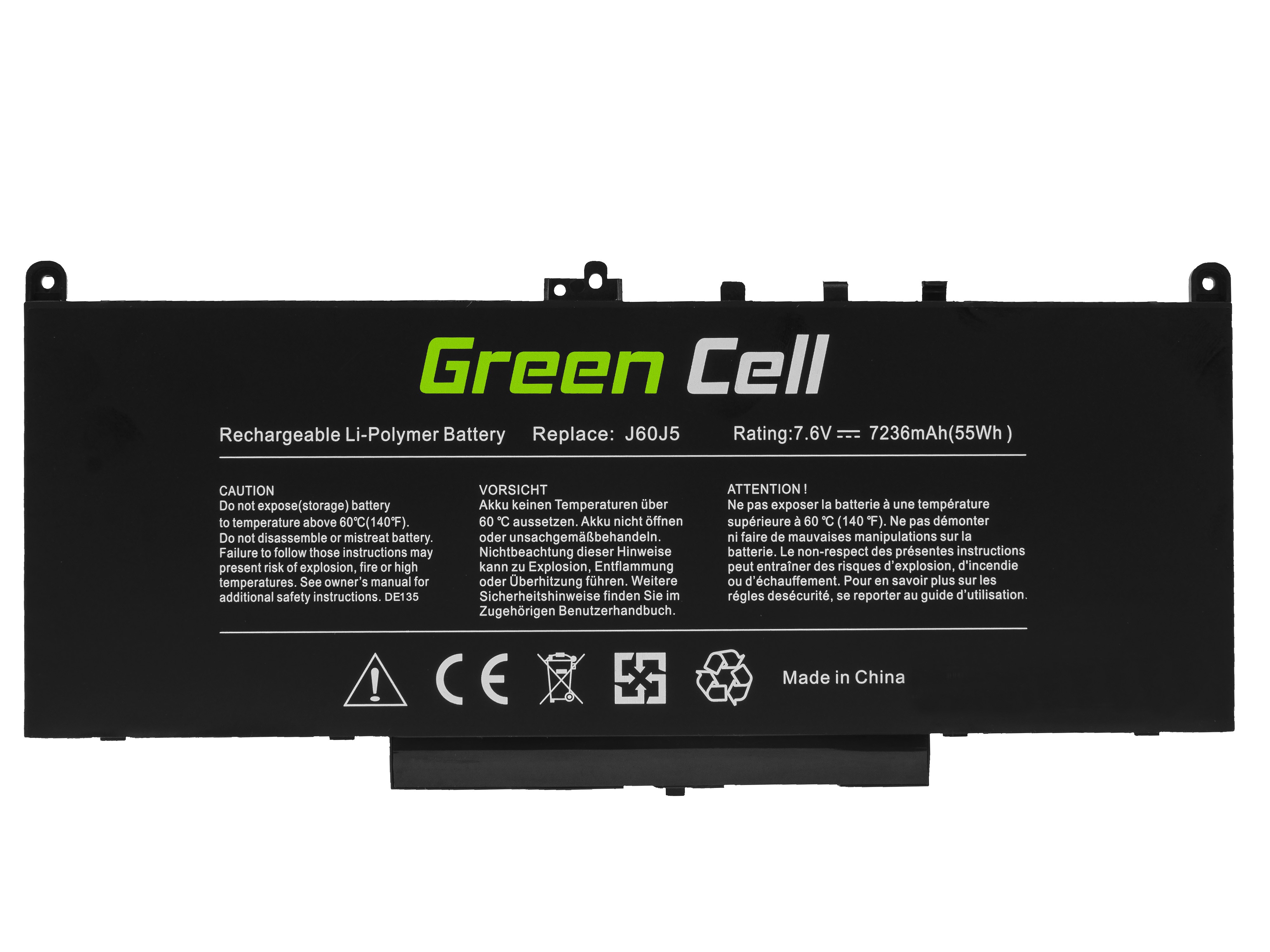 Green Cell kannettavan akku Dell Latitude E7270 E7470 5800mAh
