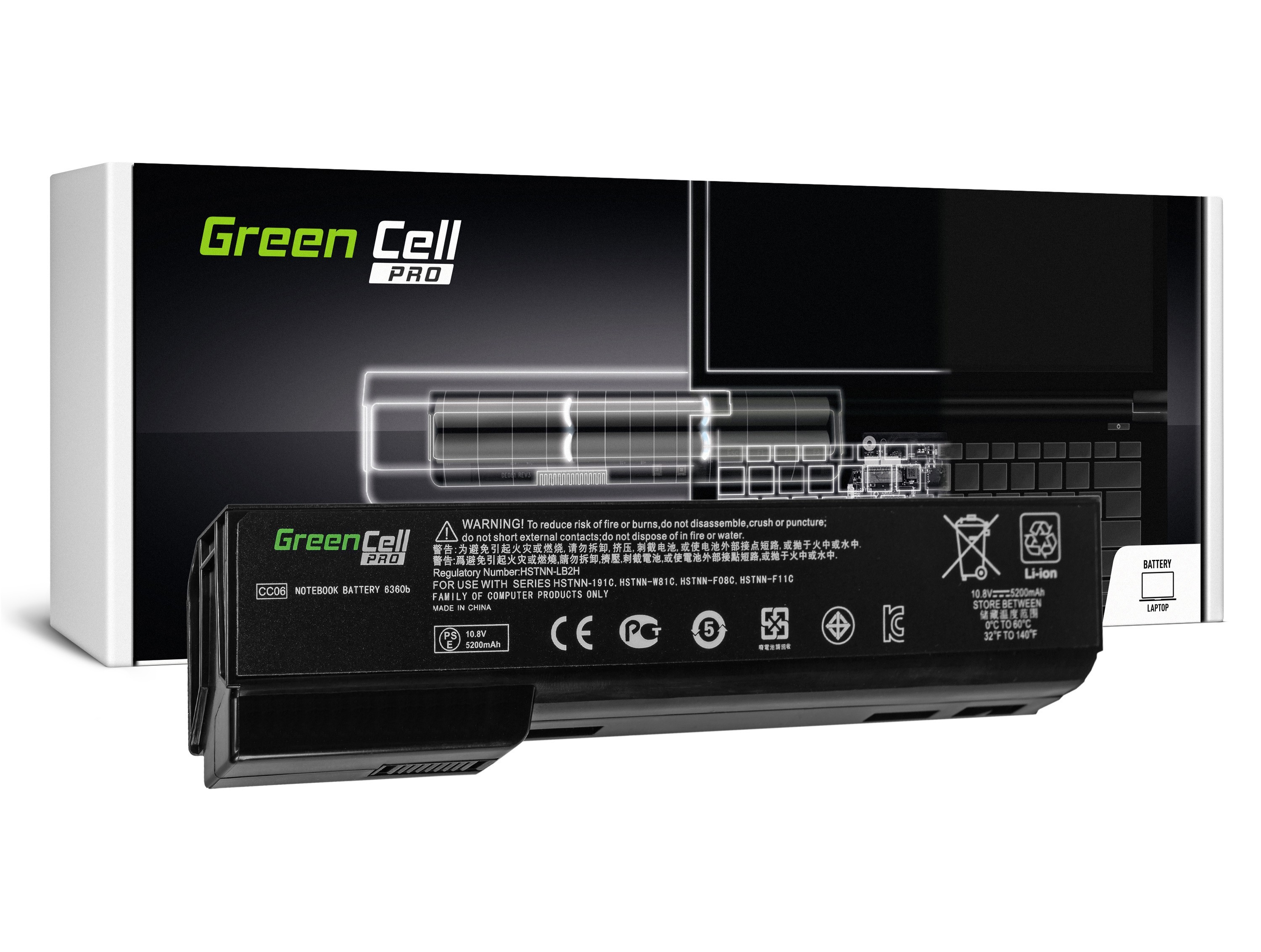 Green Cell PRO kannettavan akku HP EliteBook 8460p ProBook 6360b 6460b