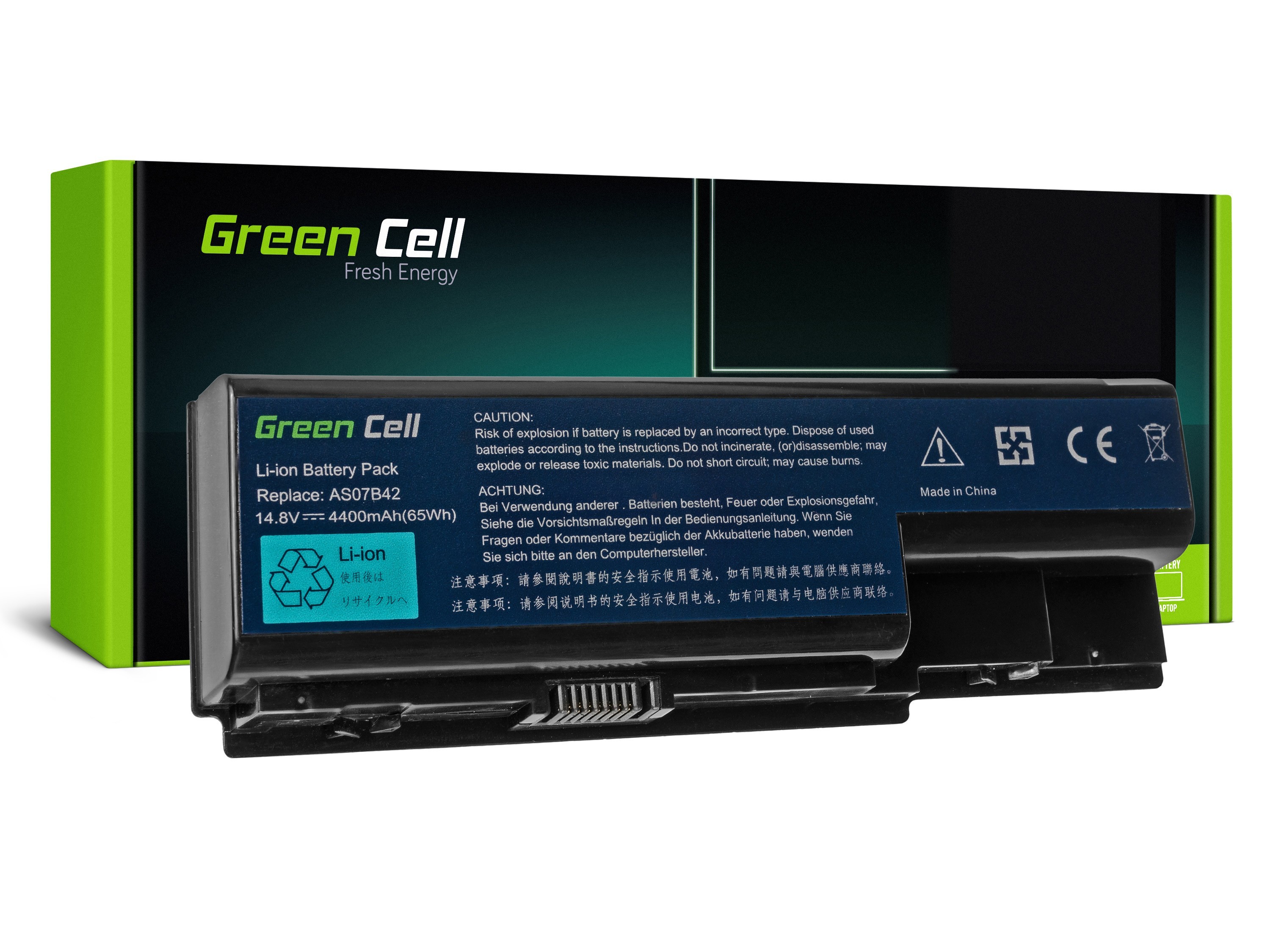 Green Cell kannettavan akku Acer Aspire 5520 AS07B31 AS07B32 / 14,4V 4400mAh