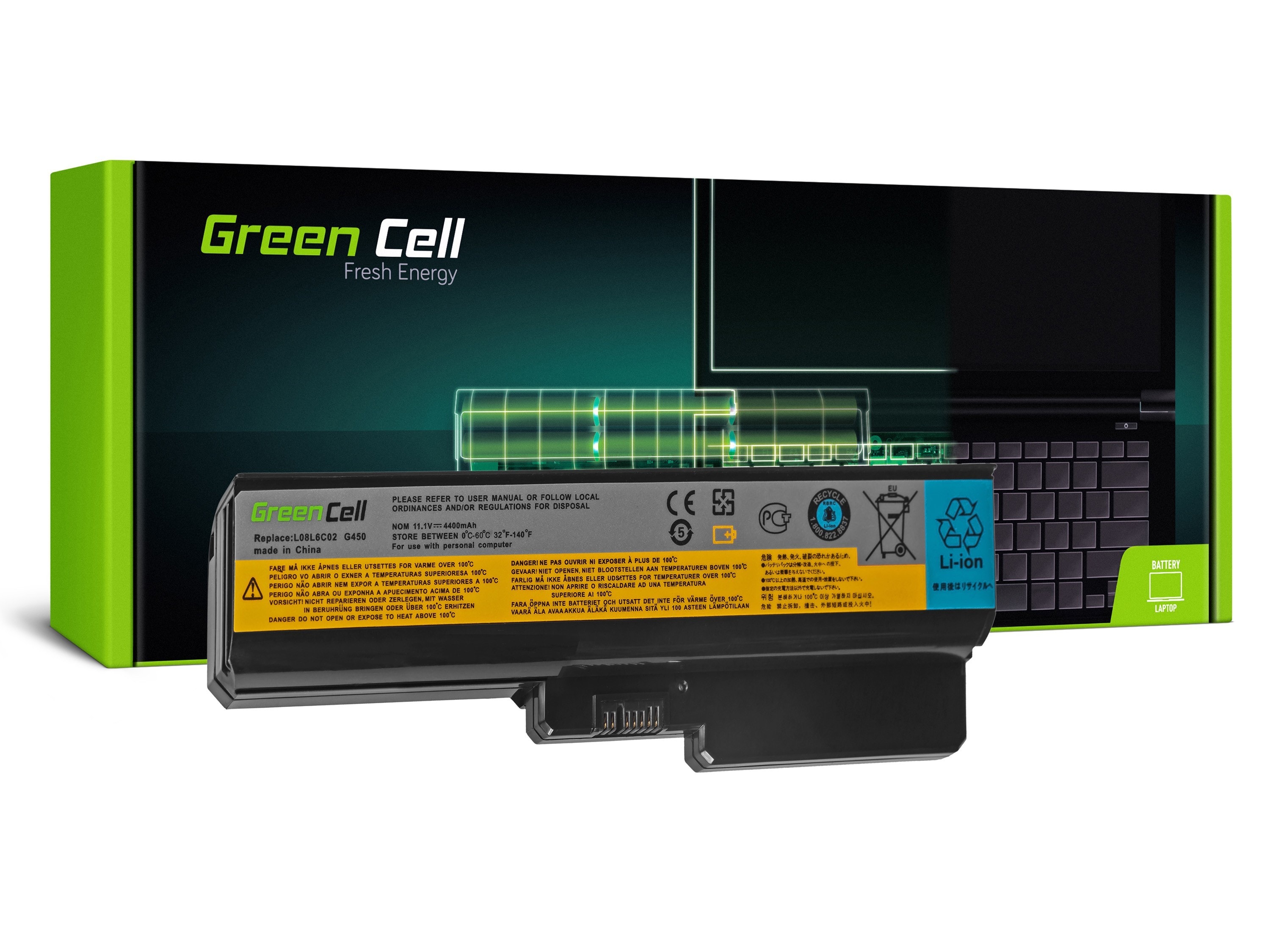 Green Cell kannettavan akku Lenovo B550 G430 G450  G555 N500 / 11,1V 4400mAh
