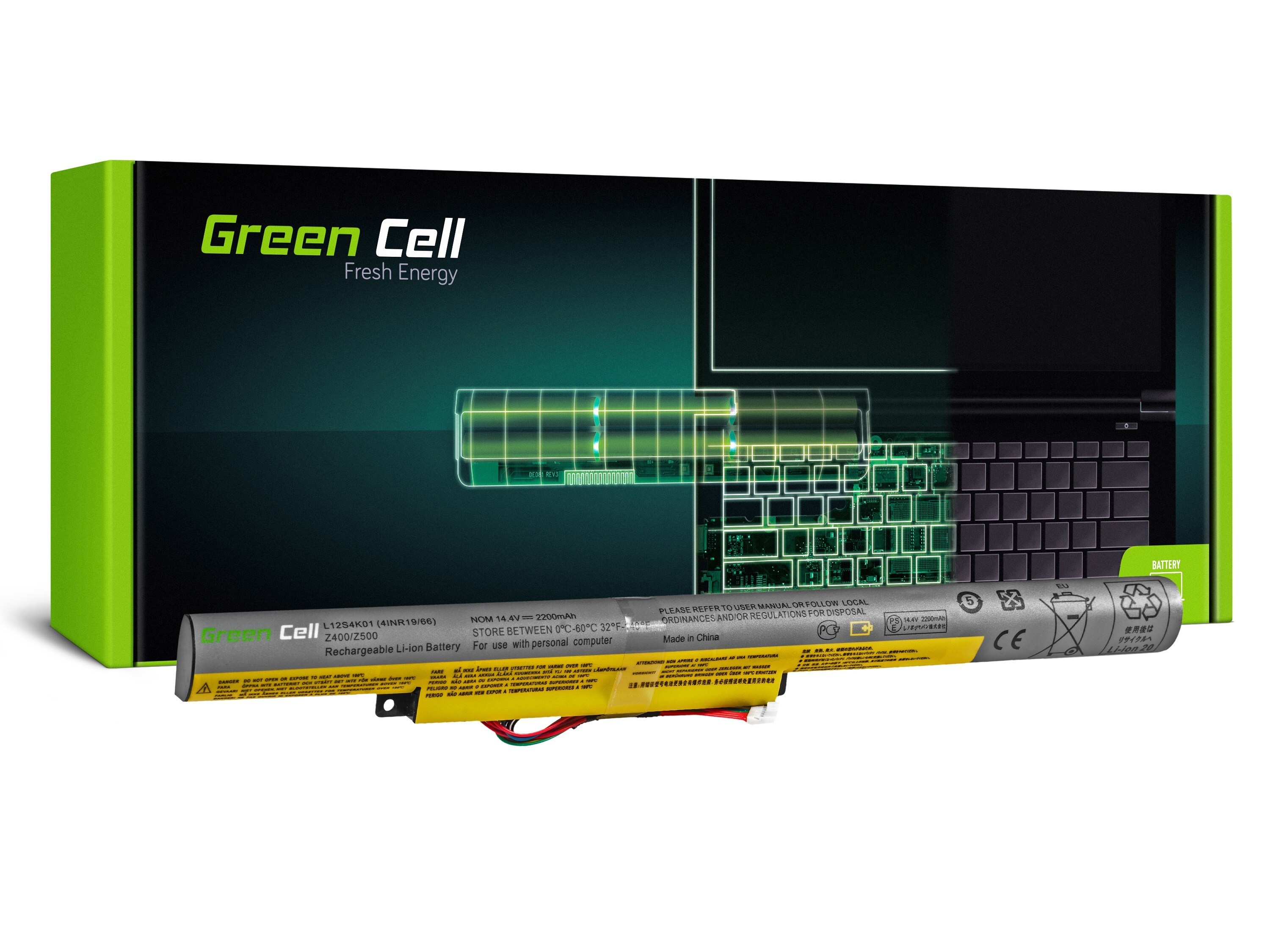 Green Cell kannettavan akku Lenovo IdeaPad P500 Z510 P400 / 14,4V 2200mAh