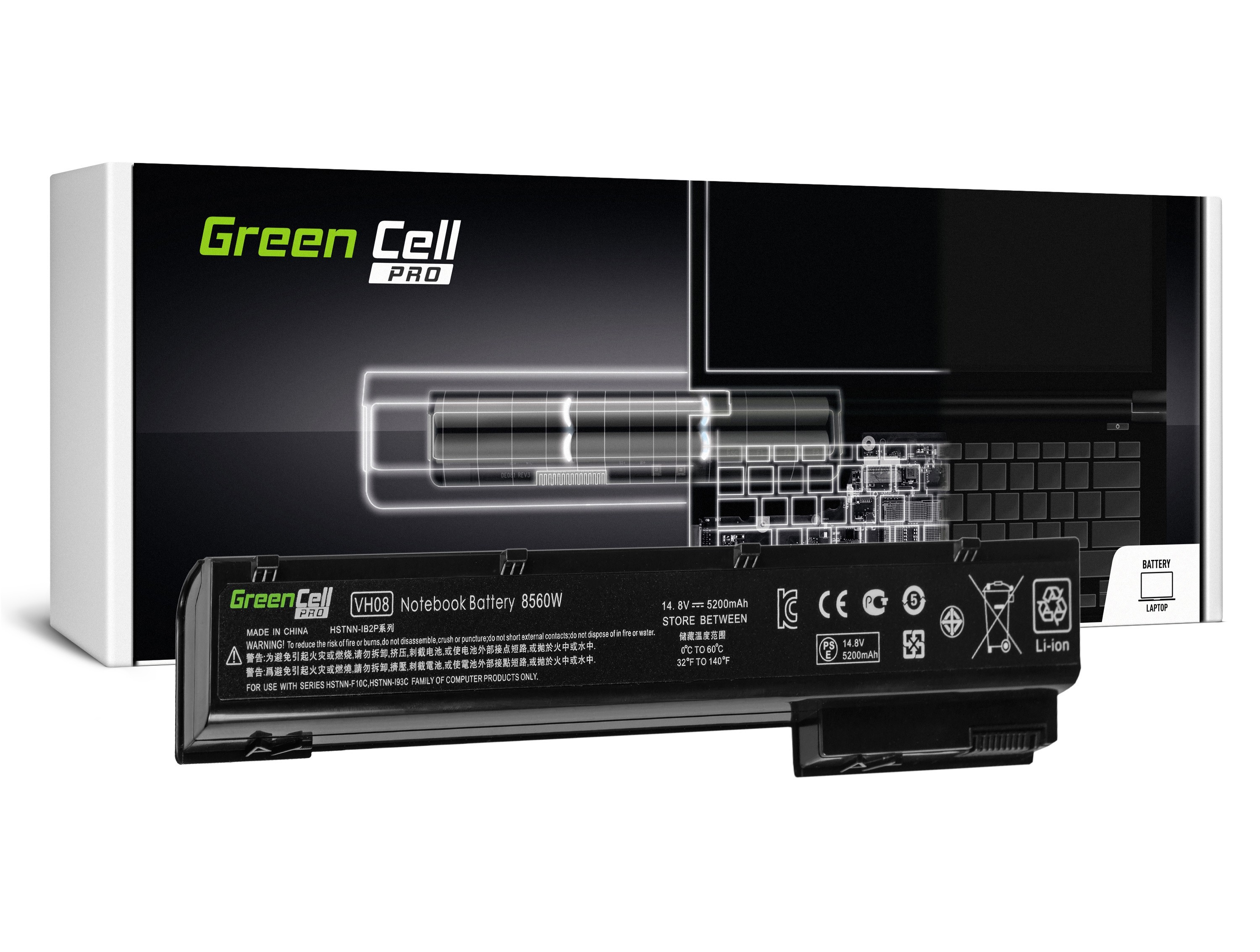 Green Cell PRO kannettavan akku HP EliteBook 8560w 8570w 8760w 8770w