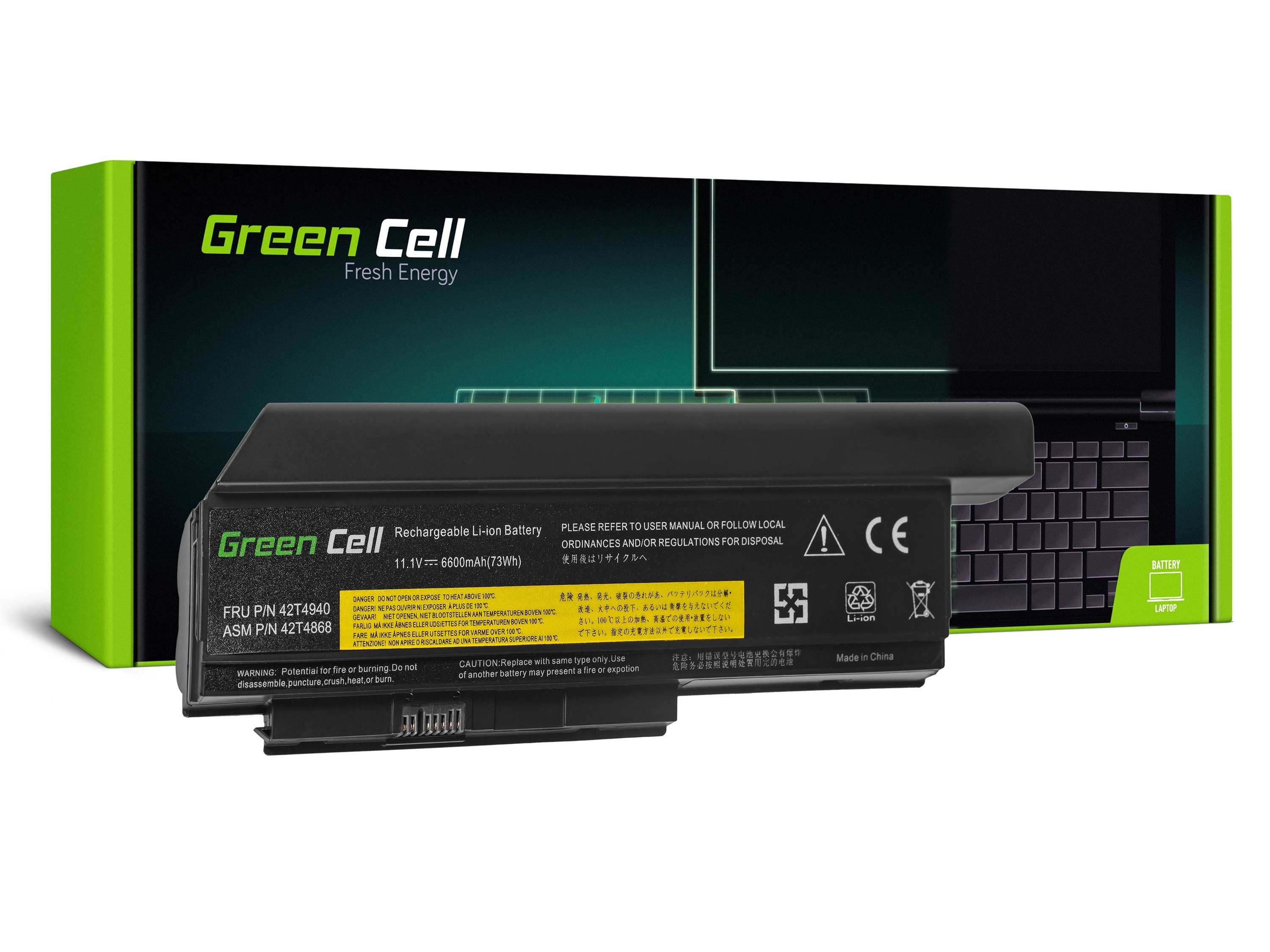 Green Cell kannettavan akku Lenovo ThinkPad X220 X220i X220s / 11,1V 6600mAh