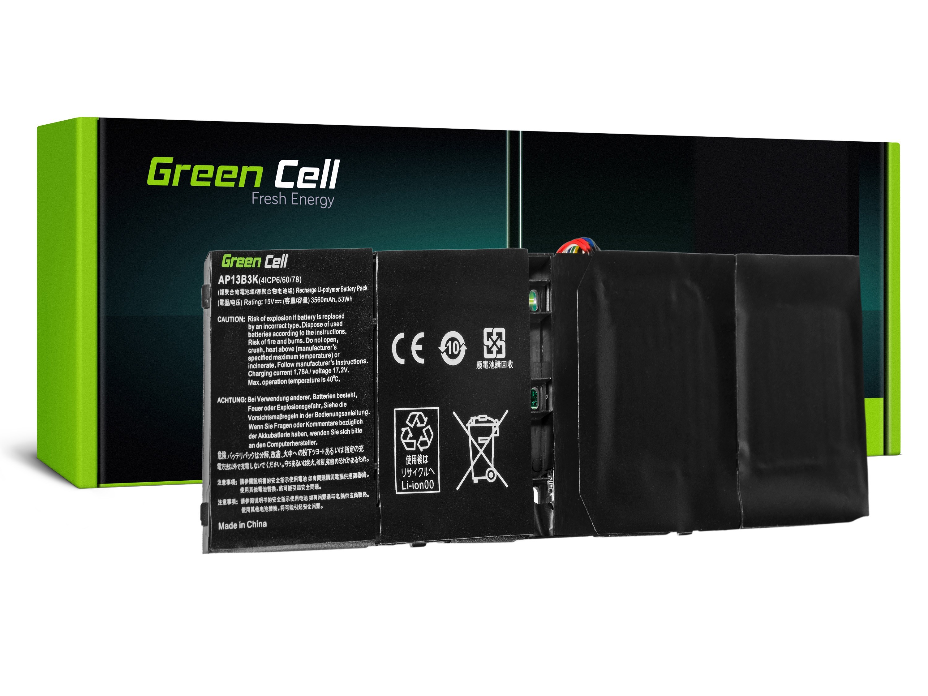 Green Cell kannettavan akku Acer Aspire V5-552 V5-572 V5-573  / 15V 3400mAh