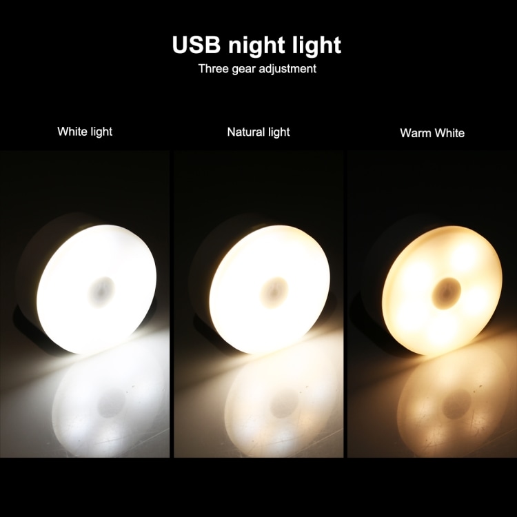 LED-yövalo, jossa 3 värivoimakkuutta