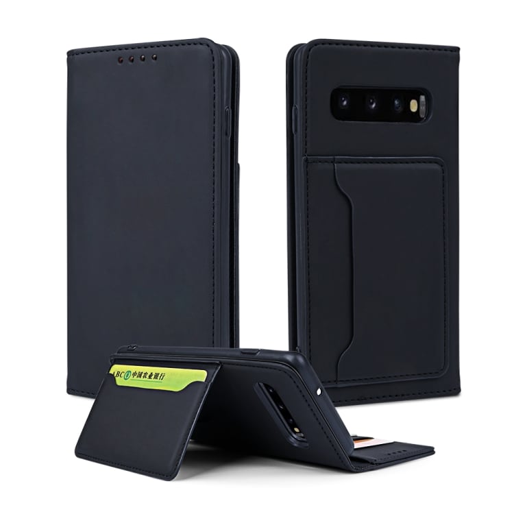 Matkapuhelinkotelo korttitaskulla ja magneettikiinnikkeellä Samsung Galaxy S10