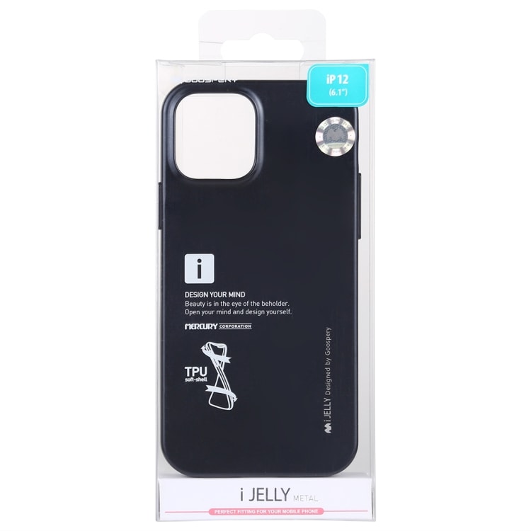 i-Jelly iskusuoja iPhone 12 / 12 Pro - Musta