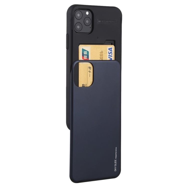 Matkapuhelimen kuori piilotetulla korttipaikalla iPhone 12 Pro Max - Tummansininen