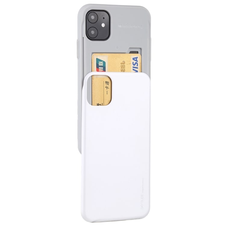 i-Jelly iskusuoja piilotetulla korttipaikalla iPhone 12 Mini - Valkoinen