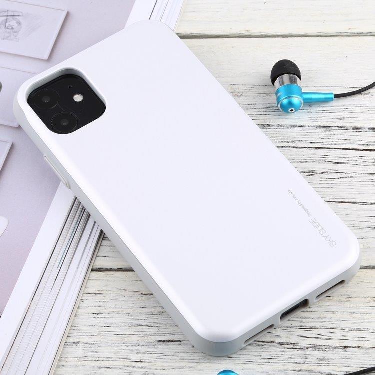 i-Jelly iskusuoja piilotetulla korttipaikalla iPhone 12 Mini - Valkoinen
