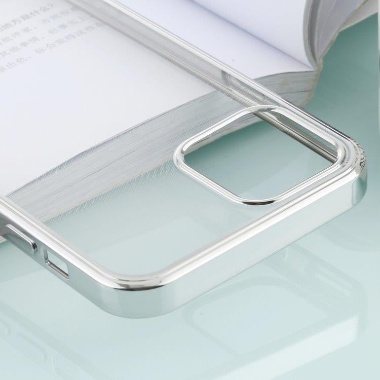 Erittäin ohut läpinäkyvä matkapuhelimen kuori hopeareunoilla iPhone 12 Mini
