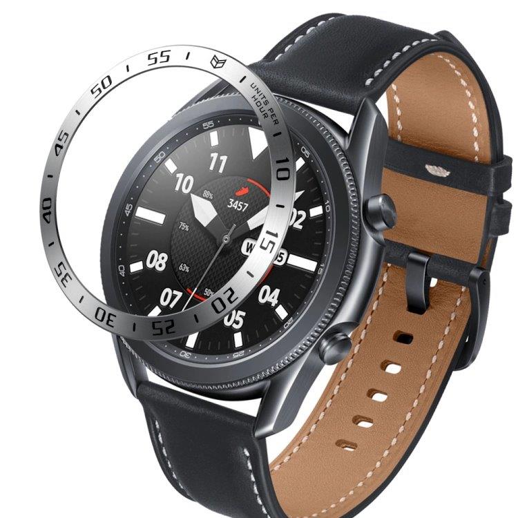 Kellon kehys Samsung Galaxy Watch 3 45mm - Hopearengas mustilla merkeillä