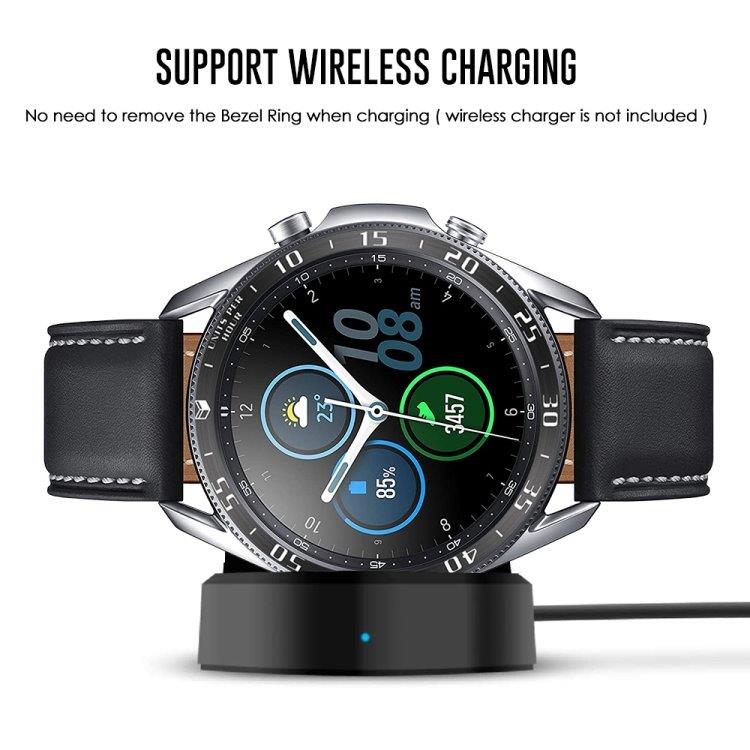 Kellon kehys Samsung Galaxy Watch 3 45mm - Musta rengas valkoisilla merkeillä