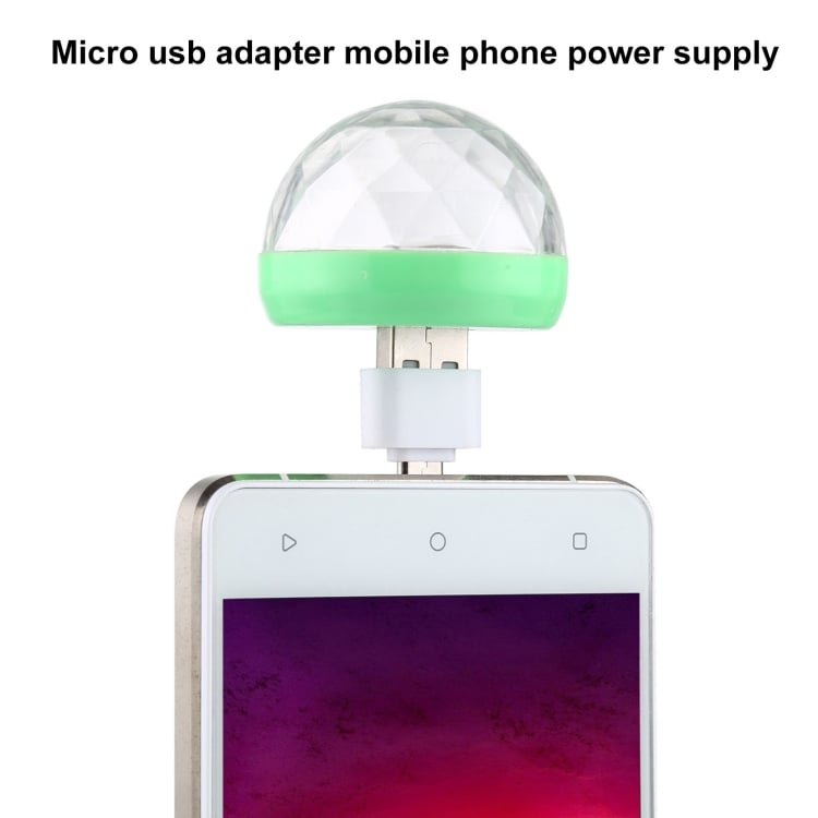 Discovalaistus älypuhelimille Micro-USB-Sovittimella