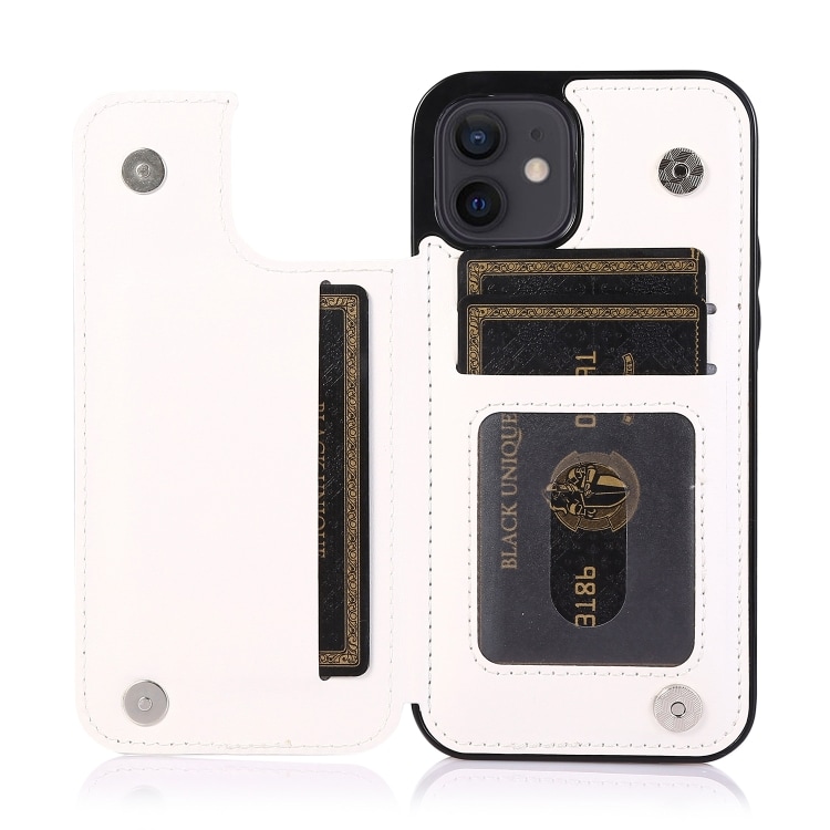 Iskunkestävä suojakuori korttipaikoilla iPhone 12 mini - Valkoinen