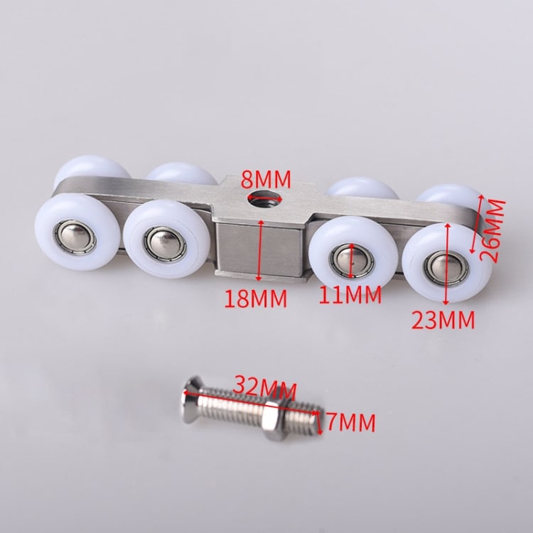 Pyörämekanismi liukuoveen - 8 pyörää