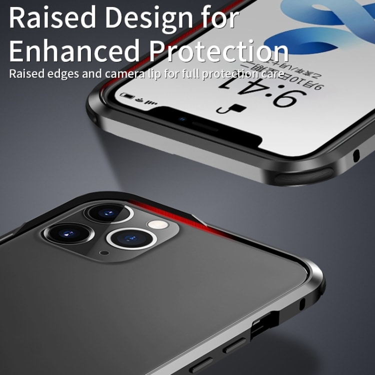 Läpinäkyvä matkapuhelimen kuori hopeanvärisillä reunoilla, iPhone 12 Pro Max