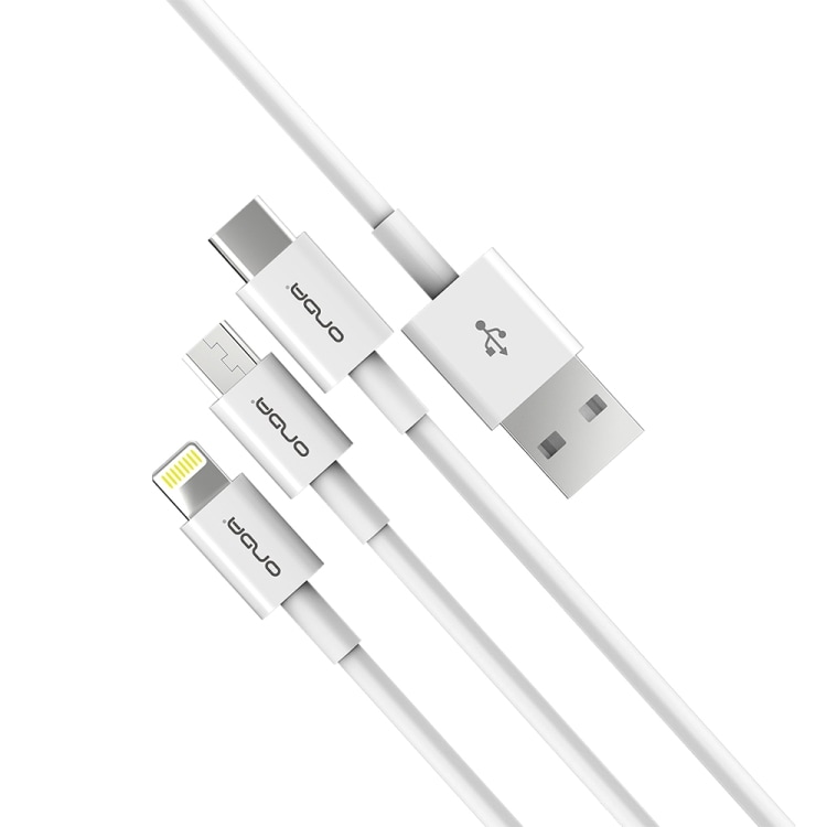 Sovitinkaapeli USB - USB-C / Micro-USB / iPhone