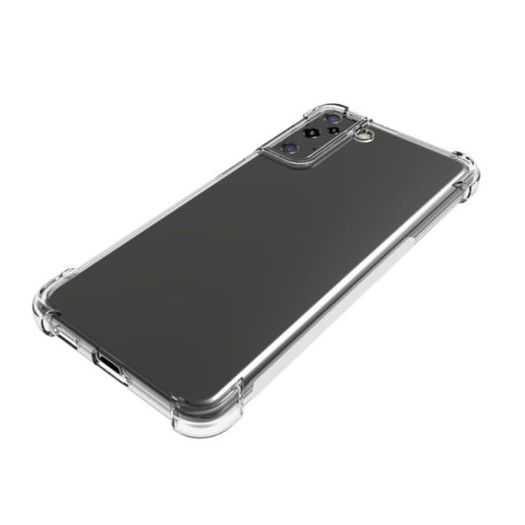 Läpinäkyvä matkapuhelimen kuori karkaistuilla reunoilla Samsung Galaxy S21+ 5G