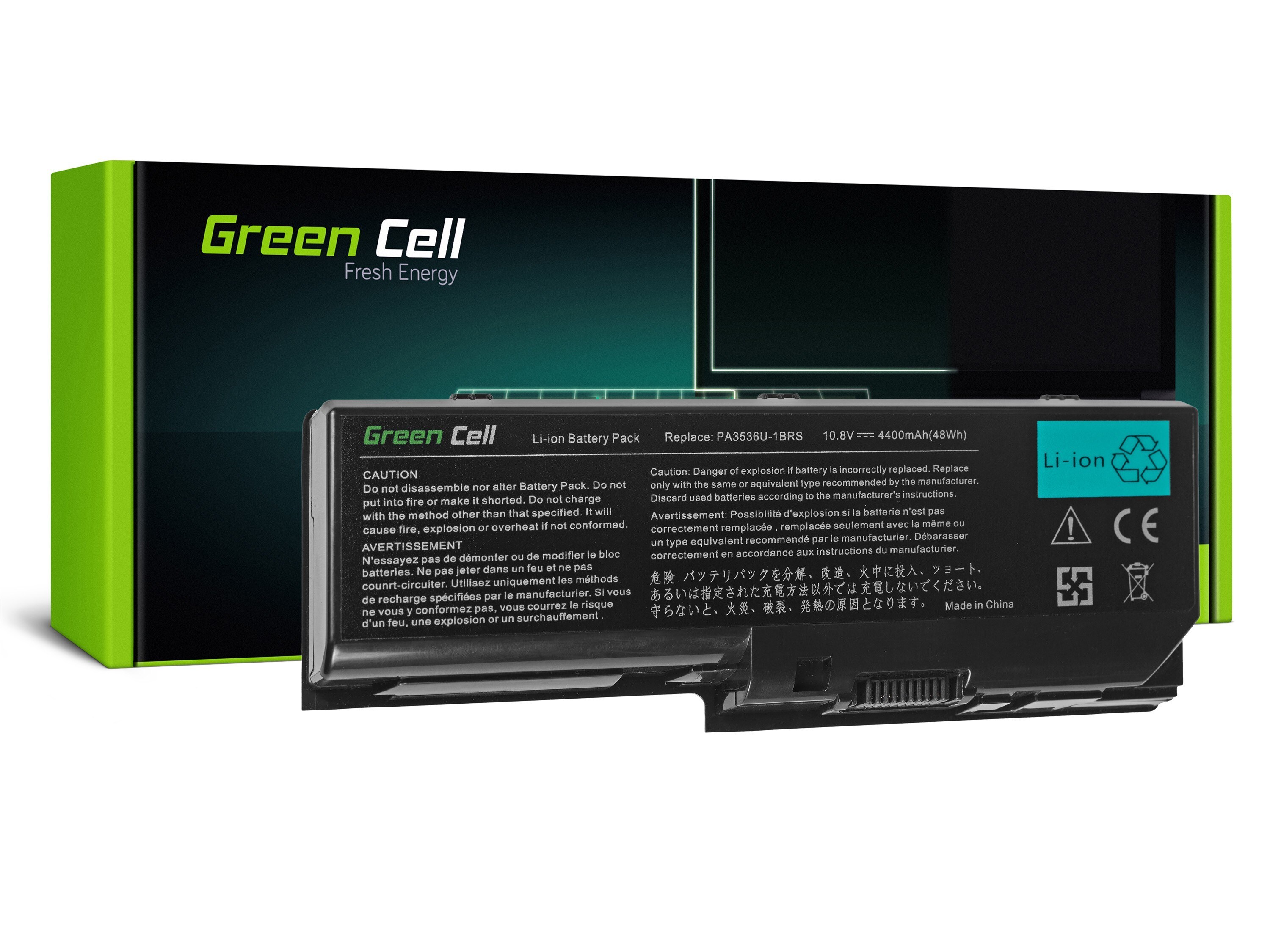 Green Cell kannettavan tietokoneen akku Toshiba Satellite L350 P200 PA3536U-1BRS